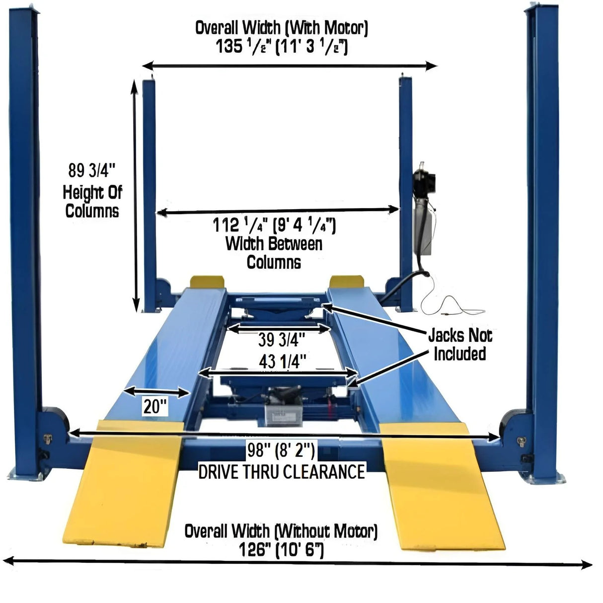 Atlas 412 12,000 lb Heavy-Duty 4-Post Lift