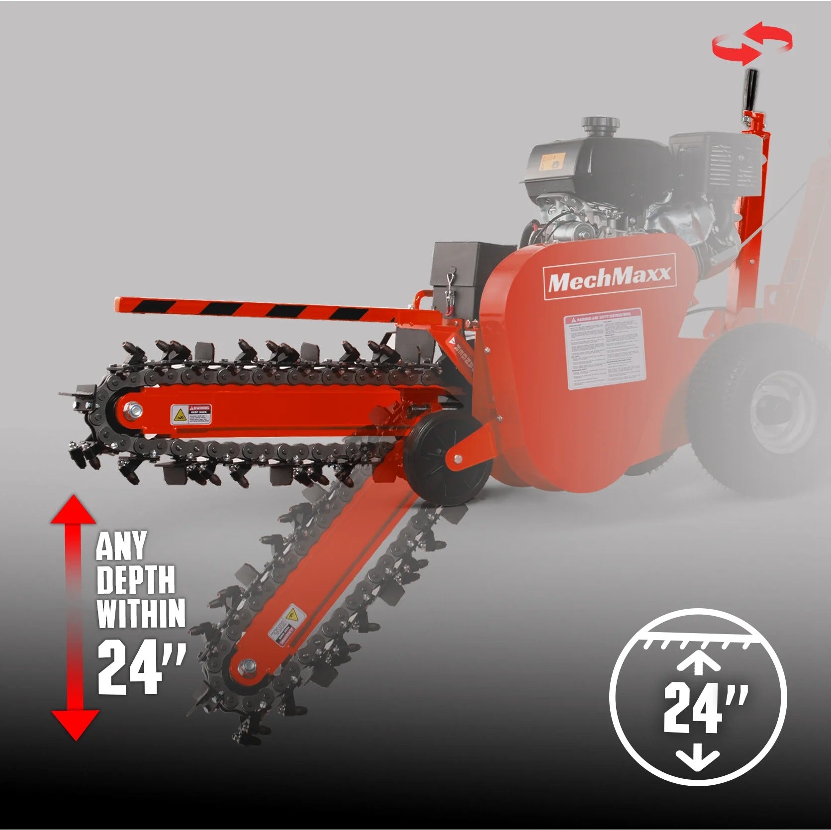 MechMaxx 15HP 420cc E-Start 24" Ditching Mini Trencher, Model TCR1500