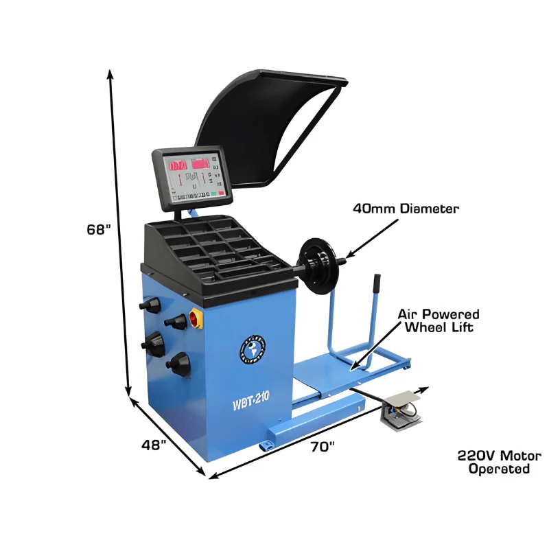 Atlas WBT-210 Heavy-Duty Truck Wheel Balancer – Commercial Grade Spin Balancer