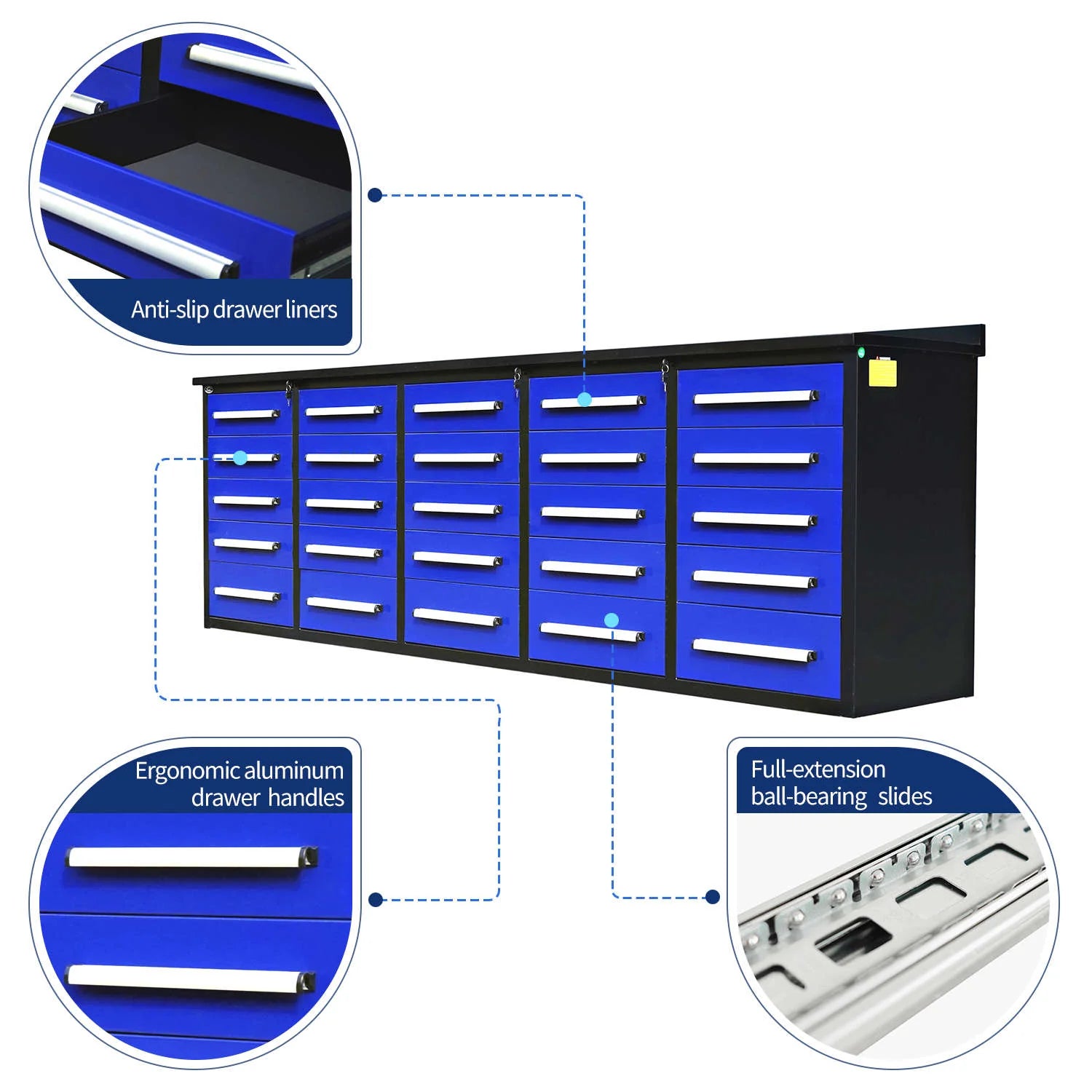 Chery Industrial Heavy-Duty Workbench with 25 Drawers 10 ft - WW000184