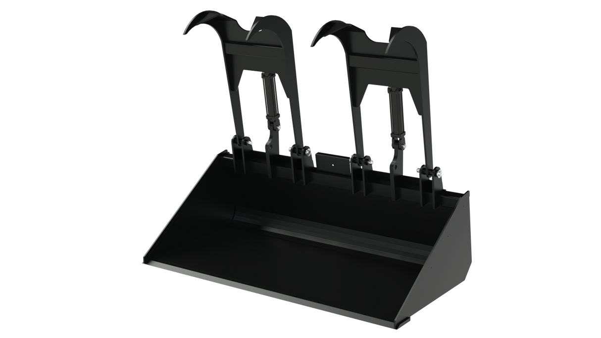 Top Dog Attachments 68" Low Profile Dirt Bucket with Grapple for Skid Steers