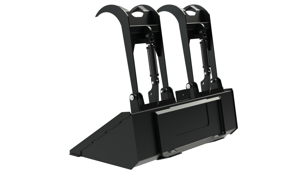 Top Dog Attachments 60" Low Profile Dirt Bucket with Grapple for Skid Steers