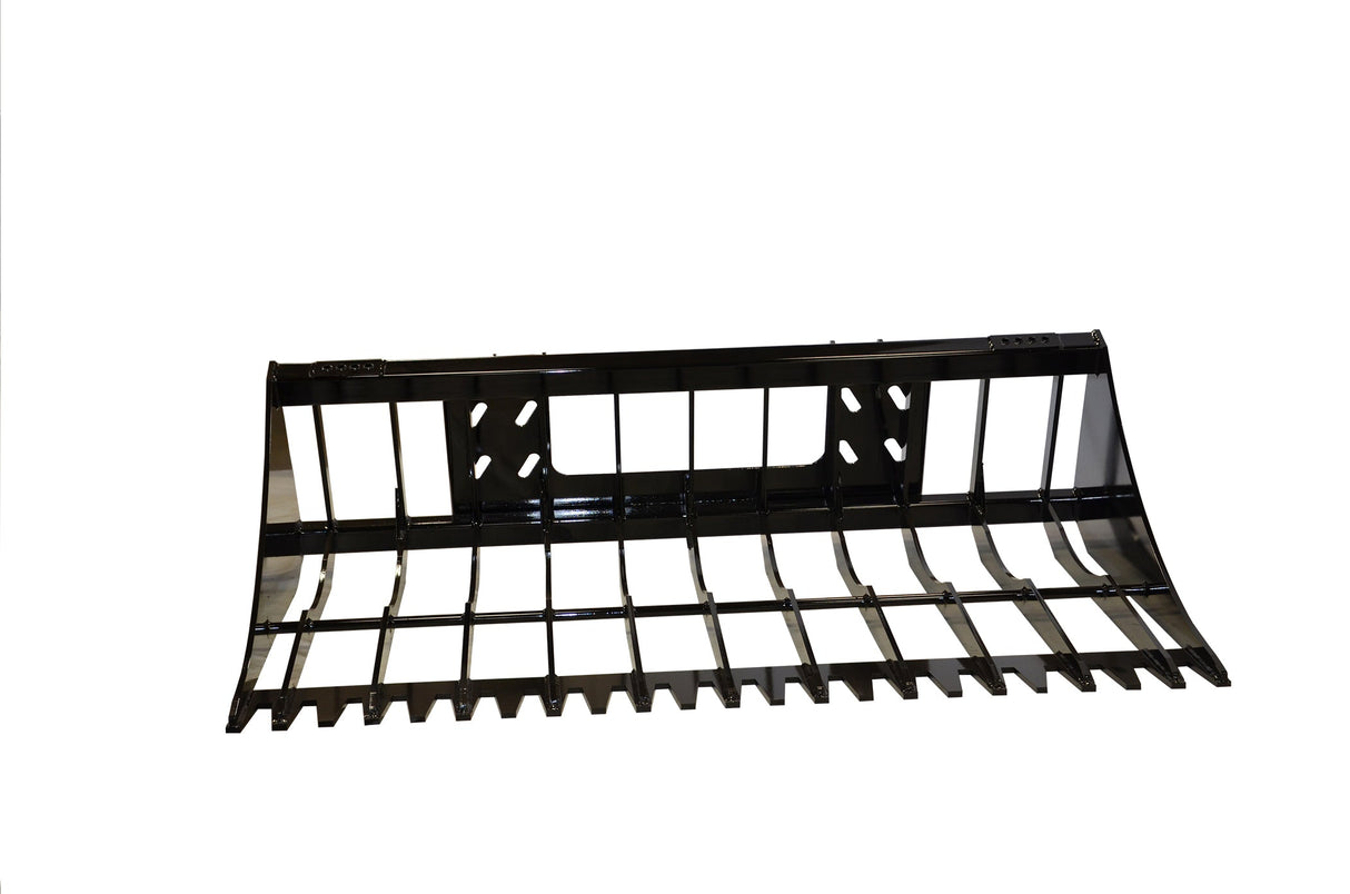 Top Dog Attachments 68" Heavy Duty Rock Bucket for Skid Steers, 6 Inch Tine Spacing