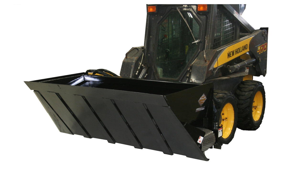 Top Dog Attachments 72" Dual Side Flow Bucket for Skid Steers, Heavy Material