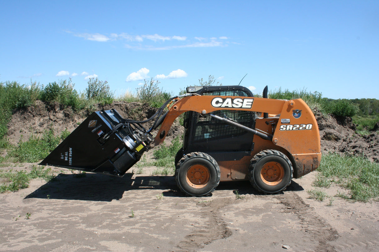 Top Dog Attachments 72" High Capacity Side Flow Bucket with Beater Bar, Light Material