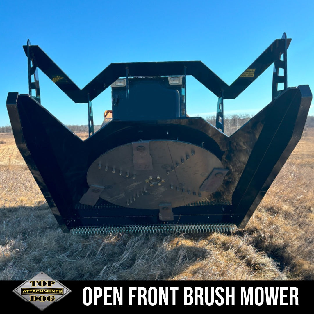 Top Dog Attachments 78" Open Front Direct Drive Brush Cutter for Skid Steers, High Flow