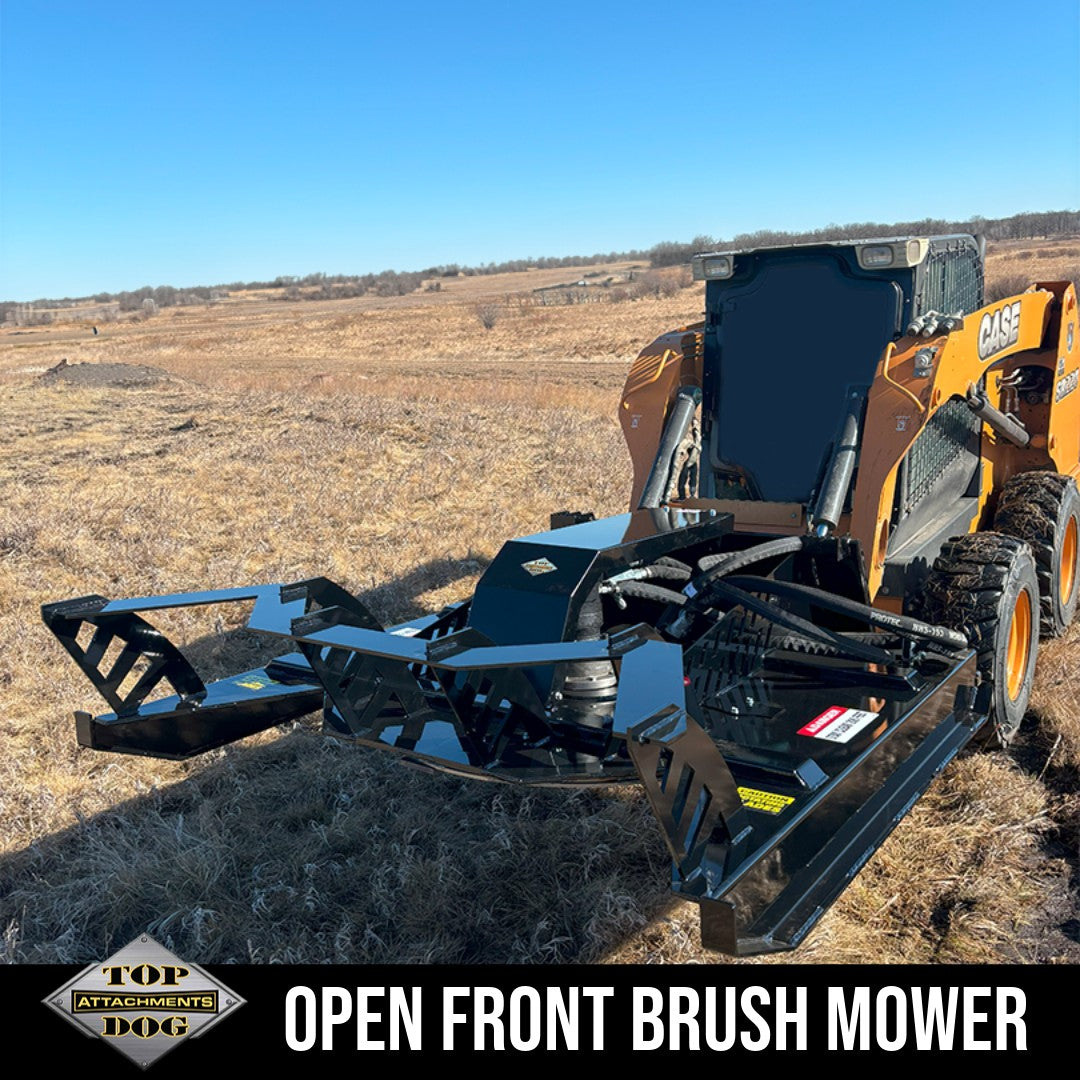 Top Dog Attachments 78" Open Front Direct Drive Brush Cutter for Skid Steers, Standard Flow