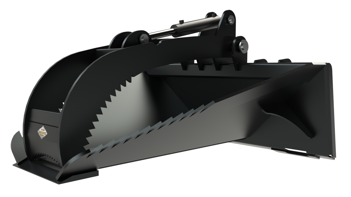 Top Dog Attachments Stump Bucket with Grapple for Skid Steers