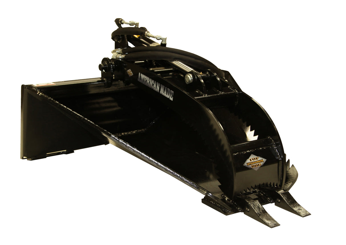 Top Dog Attachments Stump Bucket with Grapple for Skid Steers — view 5