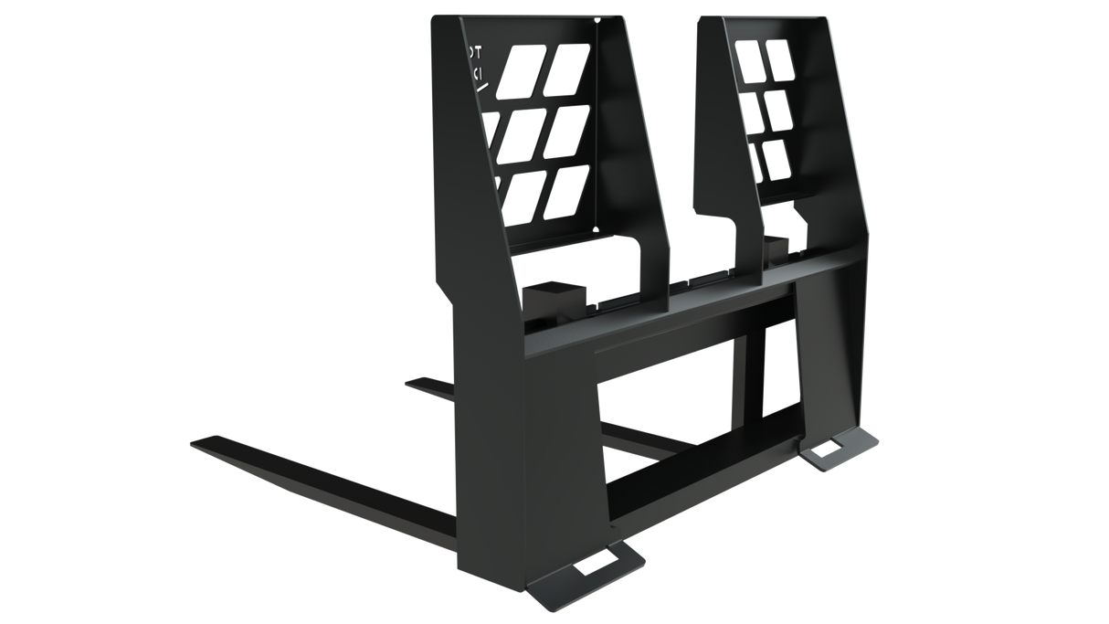 Top Dog Attachments Walk Through Pallet Forks for Skid Steers, 4,400 lb Capacity with Hardox Slider Bar