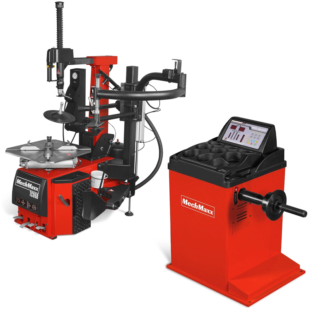 MechMaxx TC9682 + WB855 High Performance Tire Changer and Wheel Balancer Combo with Assist Arm