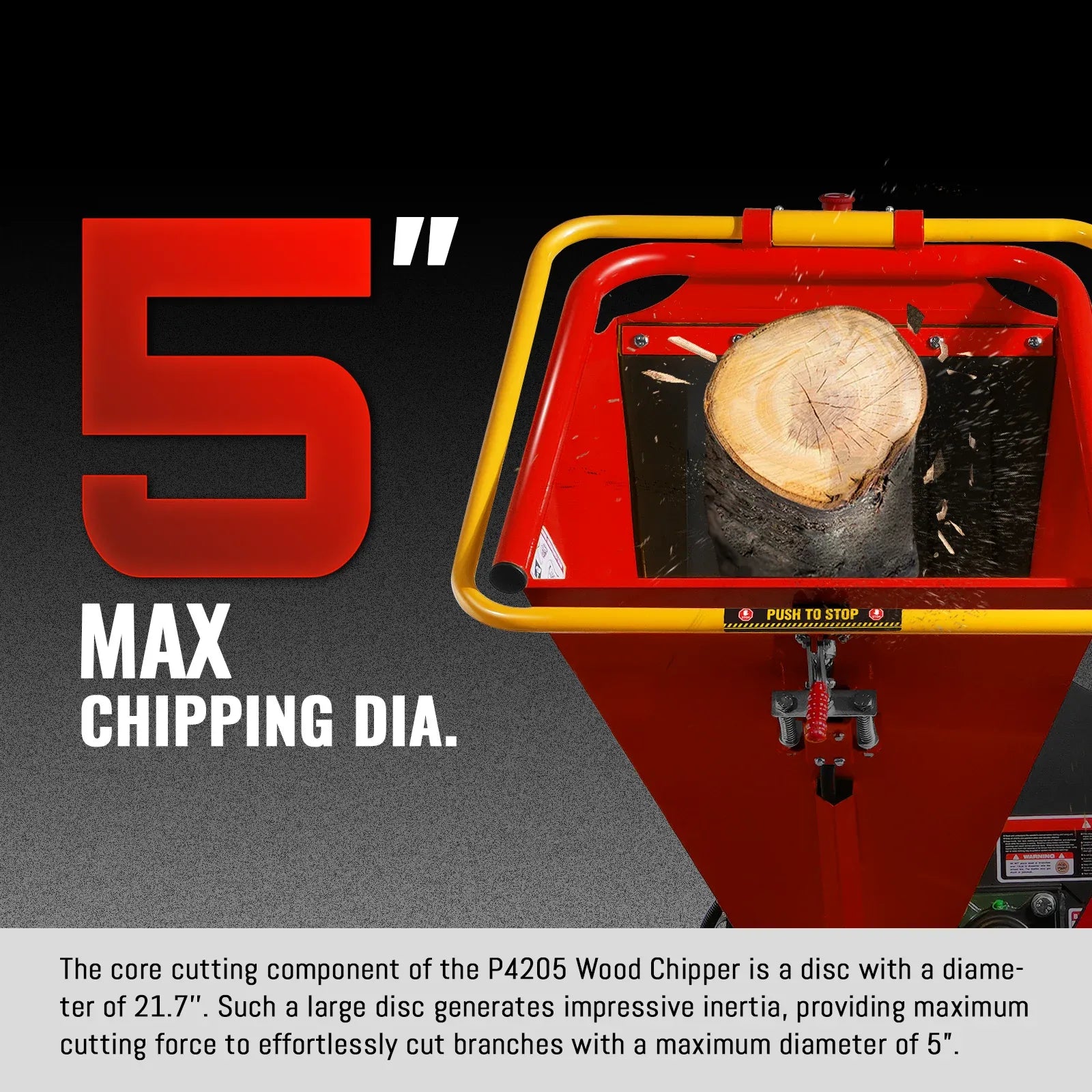 MechMaxx 5" 15HP 420cc DUCAR E-Start Disc Wood Chipper with Taillight, Model P4205