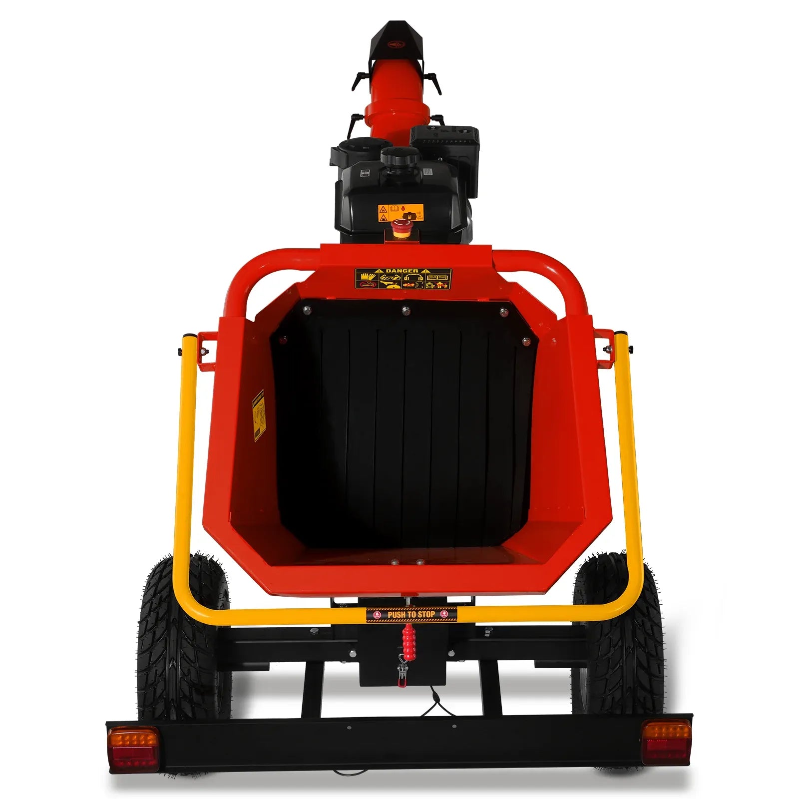 MechMaxx 6" 14HP 429cc KOHLER 4-Wheel Drum Wood Chipper with Taillight, Model B150