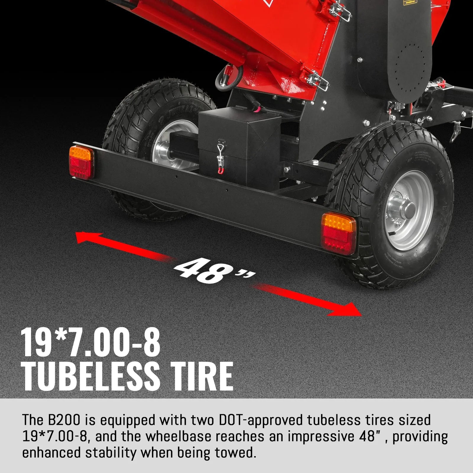 MechMaxx 8" HONDA 688cc 22HP 4-Wheel Drum Wood Chipper with Taillight, Model B200