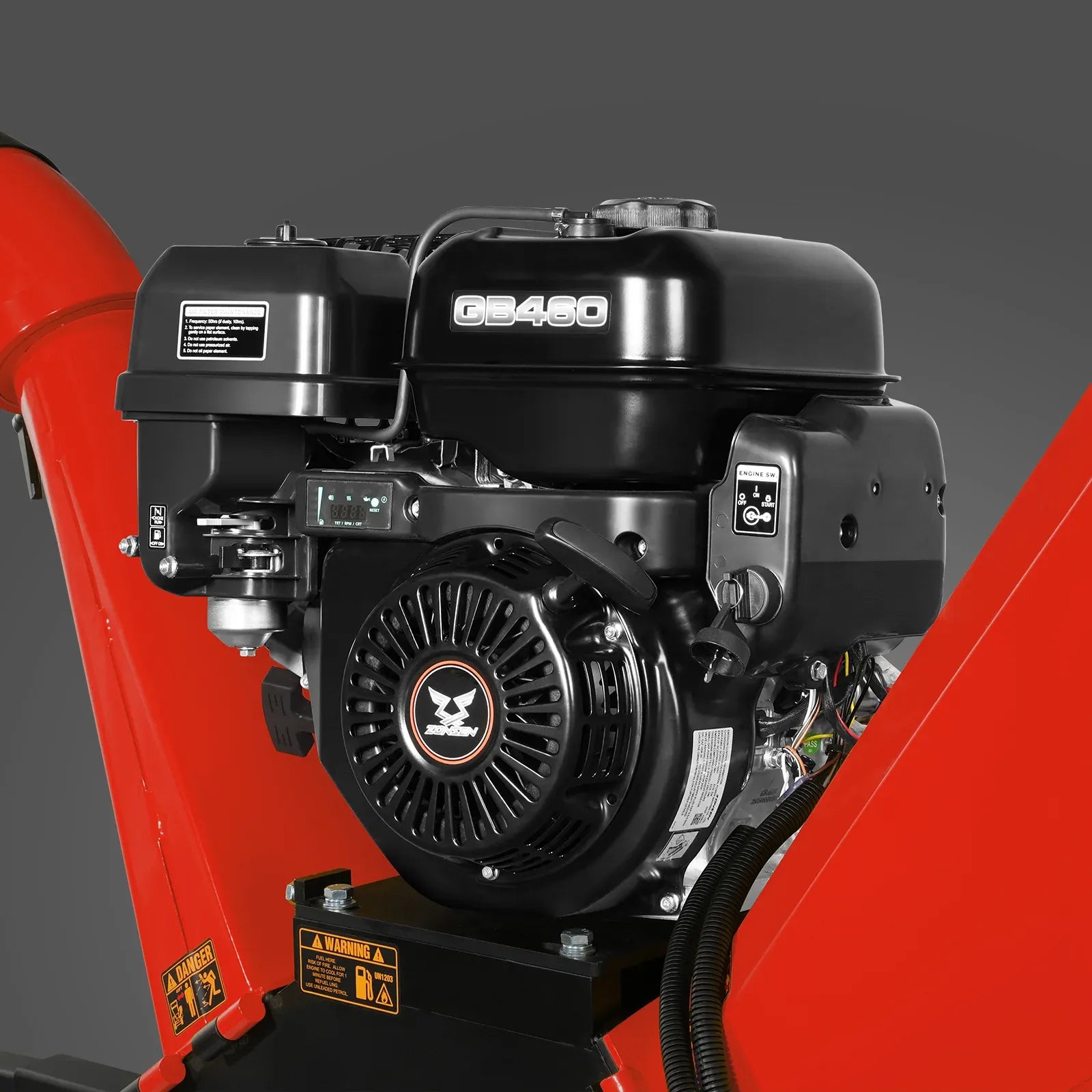 MechMaxx 5" 15HP 459cc ZONSEN E-Start Gas Powered Wood Chipper, Model GS1500
