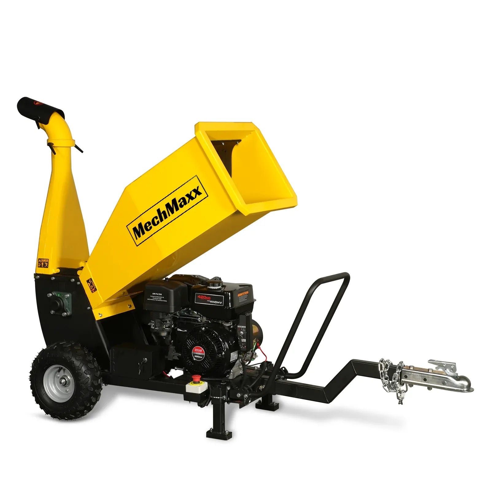 MechMaxx 5" 15HP 420cc DUCAR E-Start Drum Wood Chipper with Tow Bar, Model PGS1500