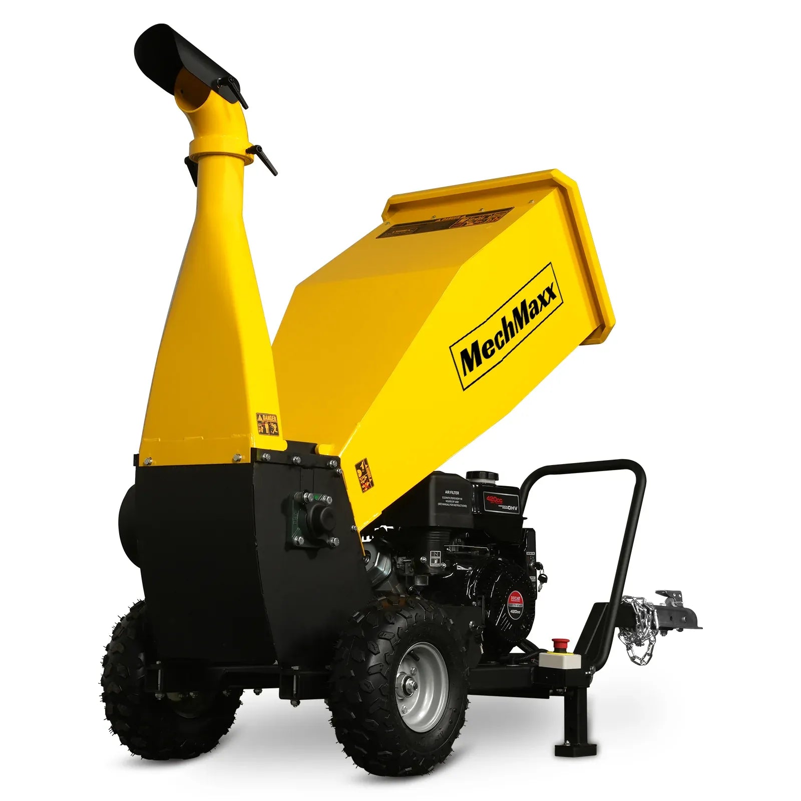 MechMaxx 5" 15HP 420cc DUCAR E-Start Drum Wood Chipper with Tow Bar, Model PGS1500