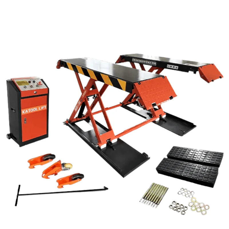 Katool KT-X90E 8,000 lb Electric Mid-Rise Scissor Lift with Low-Profile Base