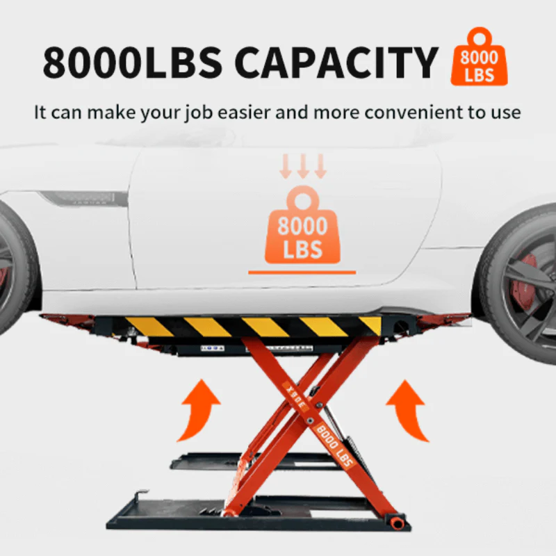 Katool KT-X90E 8,000 lb Electric Mid-Rise Scissor Lift with Low-Profile Base