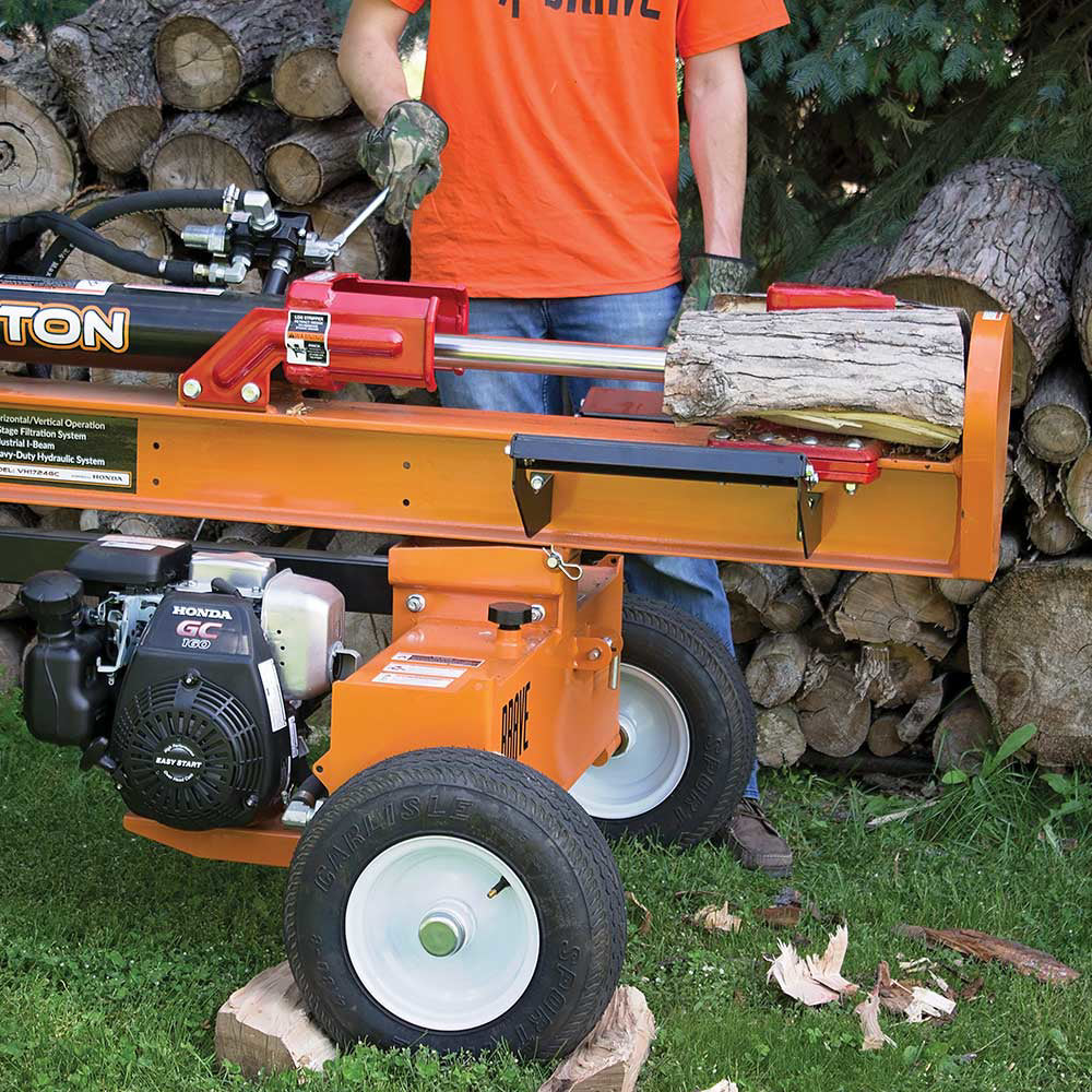 BRAVE Log Splitter, 24-Ton, Horizontal and Vertical, 3,500 PSI, Honda GC160, Model VH1724GC