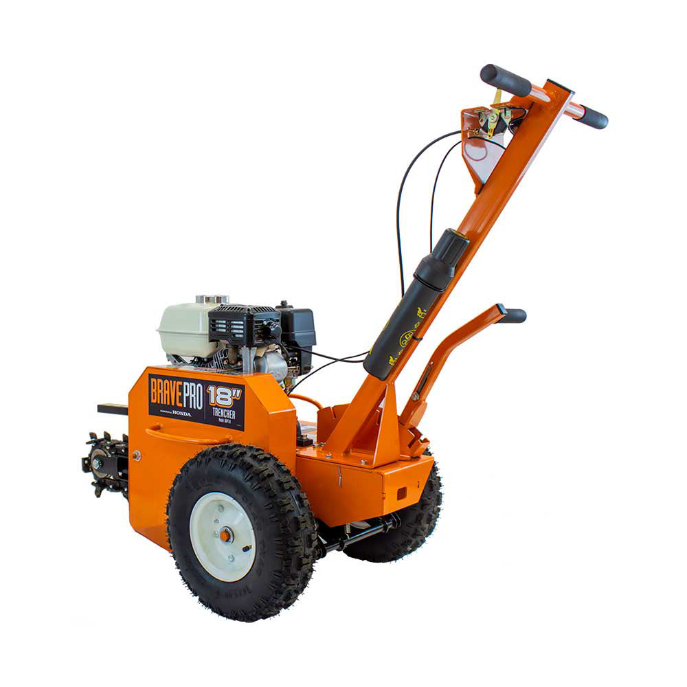 BravePro Trencher, 18 In. Shark Chain, Honda GX200, Model BRPT18