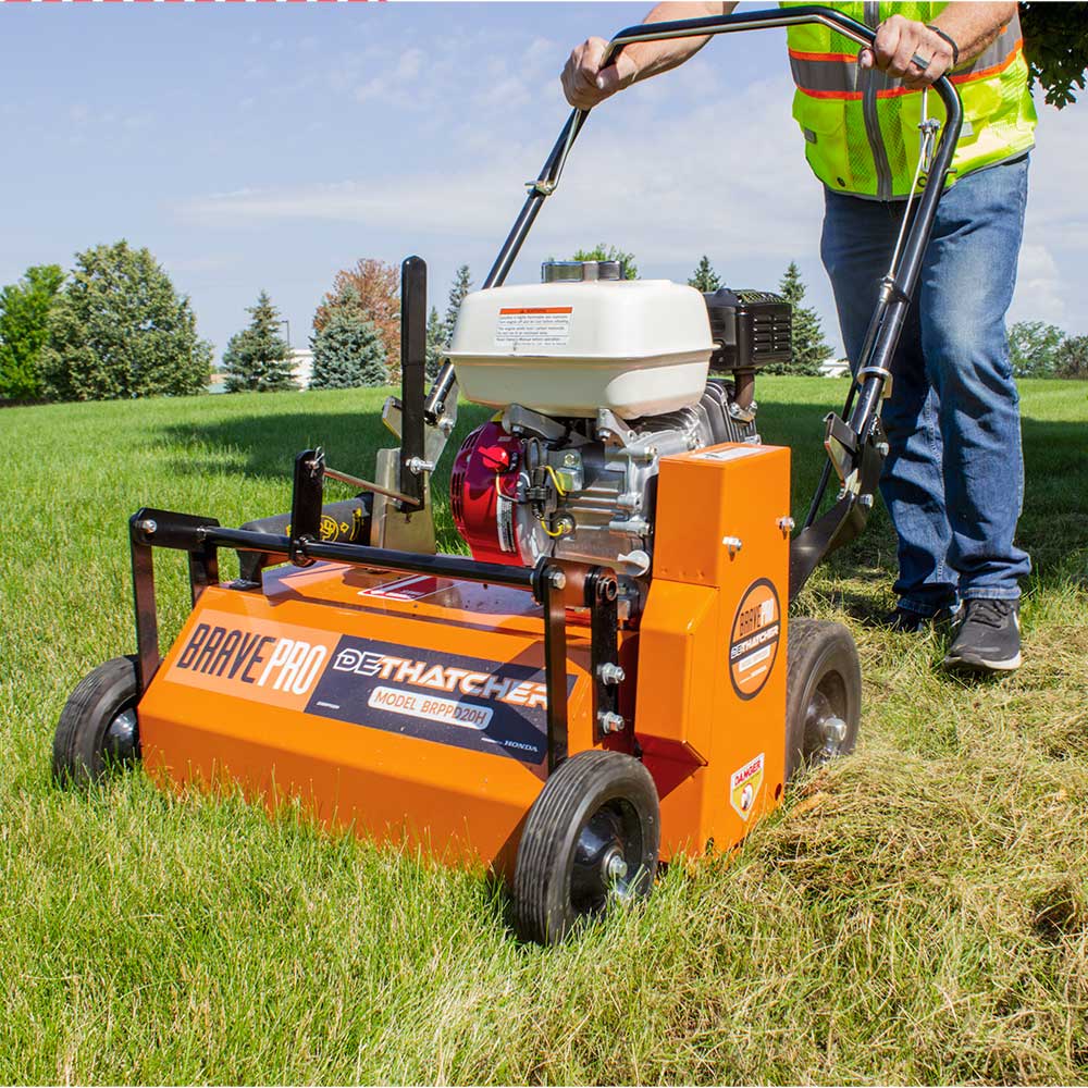 BravePro Power Rake Dethatcher, 20 In. Width, Honda GX160, Model BRPPD20H