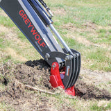 GREYWOLF Backhoe Attachment for Skid Steer Loaders, 12-In. Bucket, 6 Ft. 8 In. Dig Depth, Model 1065