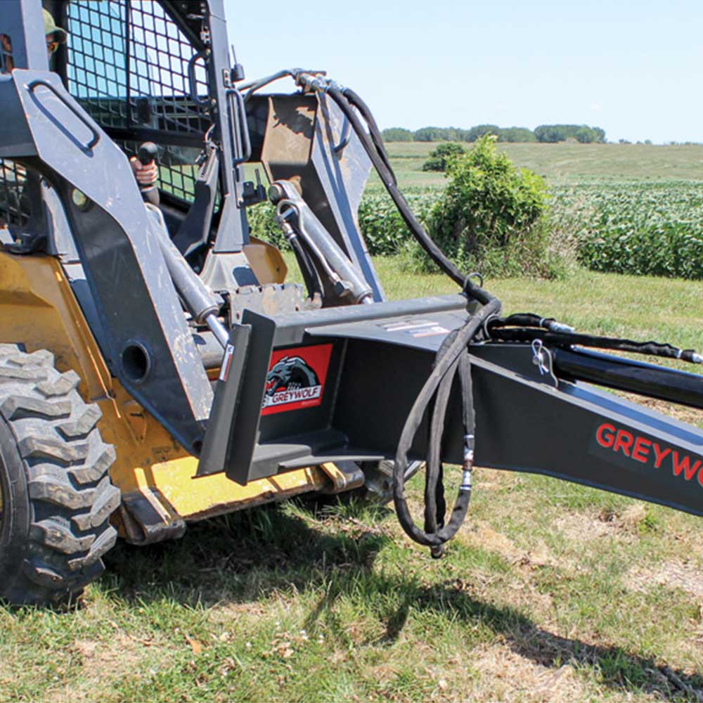 GREYWOLF Backhoe Attachment for Skid Steer Loaders, 12-In. Bucket, 6 Ft. 8 In. Dig Depth, Model 1065