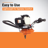 BravePro One-Man Auger, 1 In. Round Driveshaft, Up to 8 In. Bit Capacity, Honda GX35, Model BRPA180H