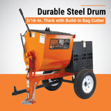 BravePro Mortar Mixer, 8 Cu. Ft. Steel Drum, Honda GX240, Model BRPMM108H