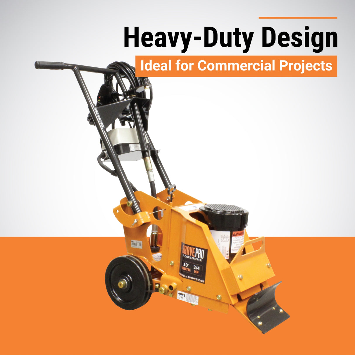 BravePro Floor Stripper, Heavy Duty, 10 In. Max Width, Electric Motor, Model BRPFS108E
