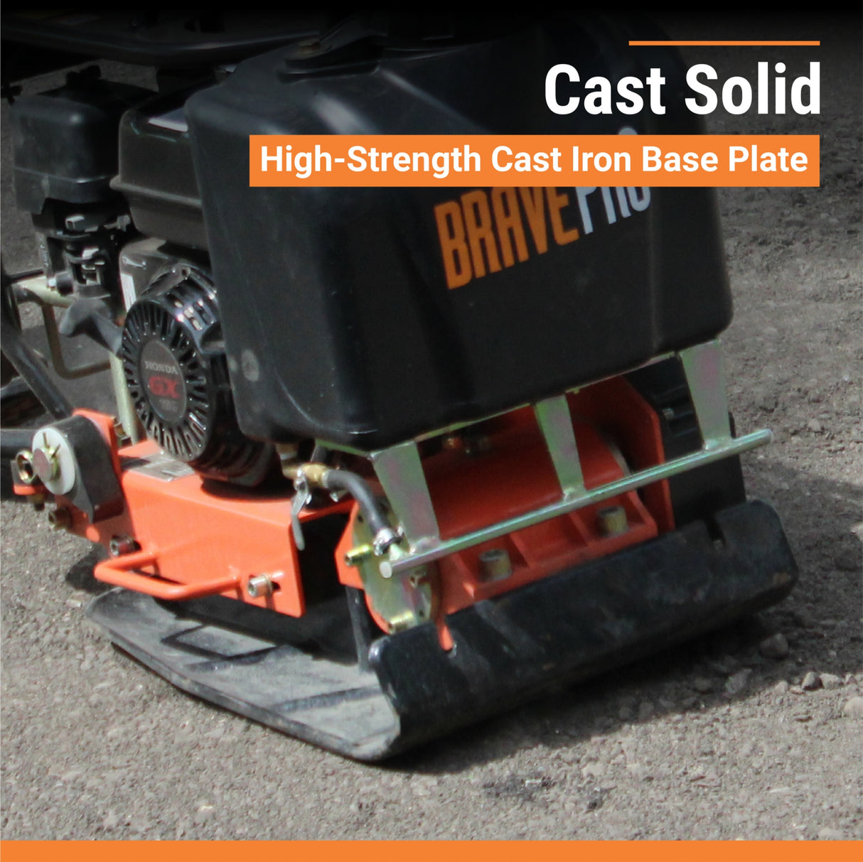 BravePro Forward Plate Compactor, 16 In. Plate, Honda GX160, Model BRPFP130H