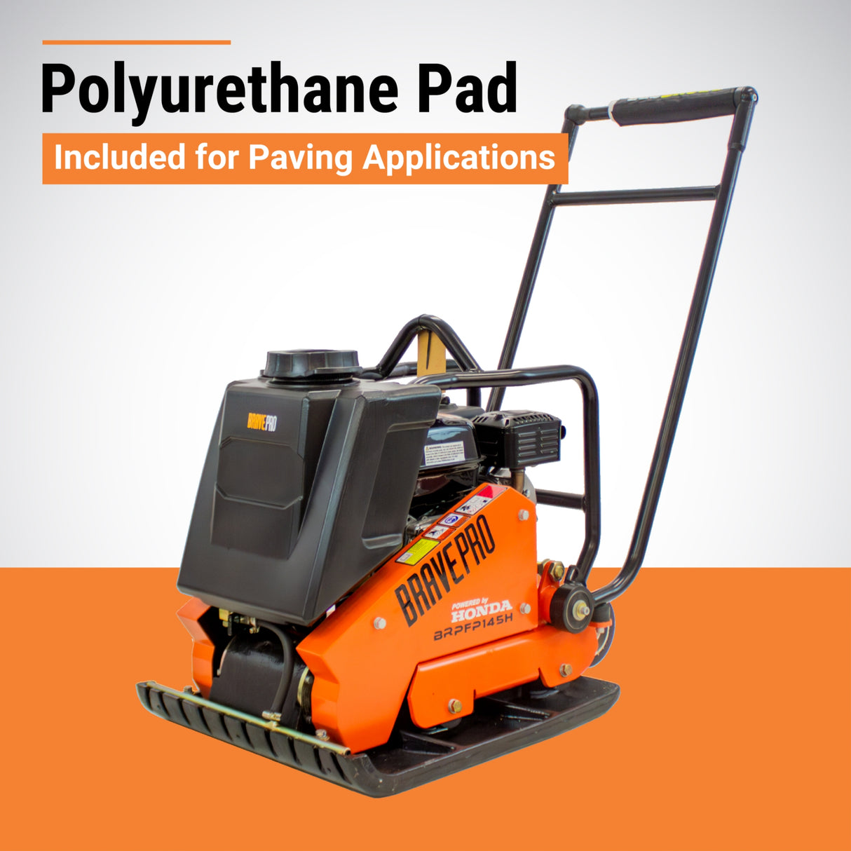BravePro Forward Plate Compactor, 20 In. Plate, Honda GX160, Model BRPFP145H