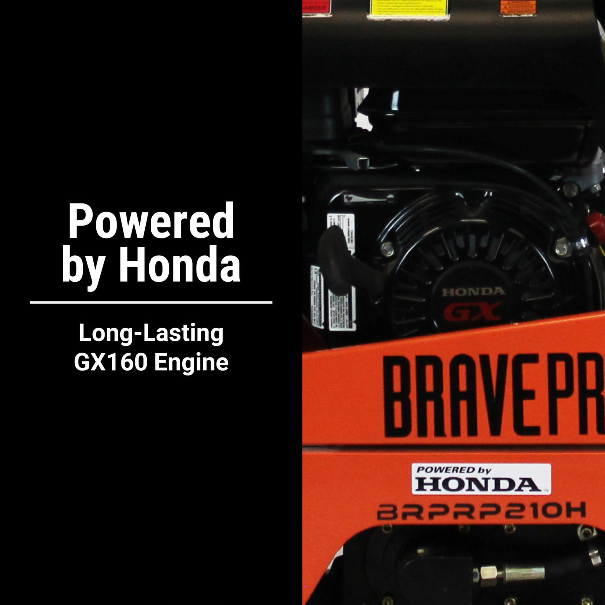 BravePro Reversible Plate Compactor, 15 In. Plate, Honda GX160, Model BRPRP210H