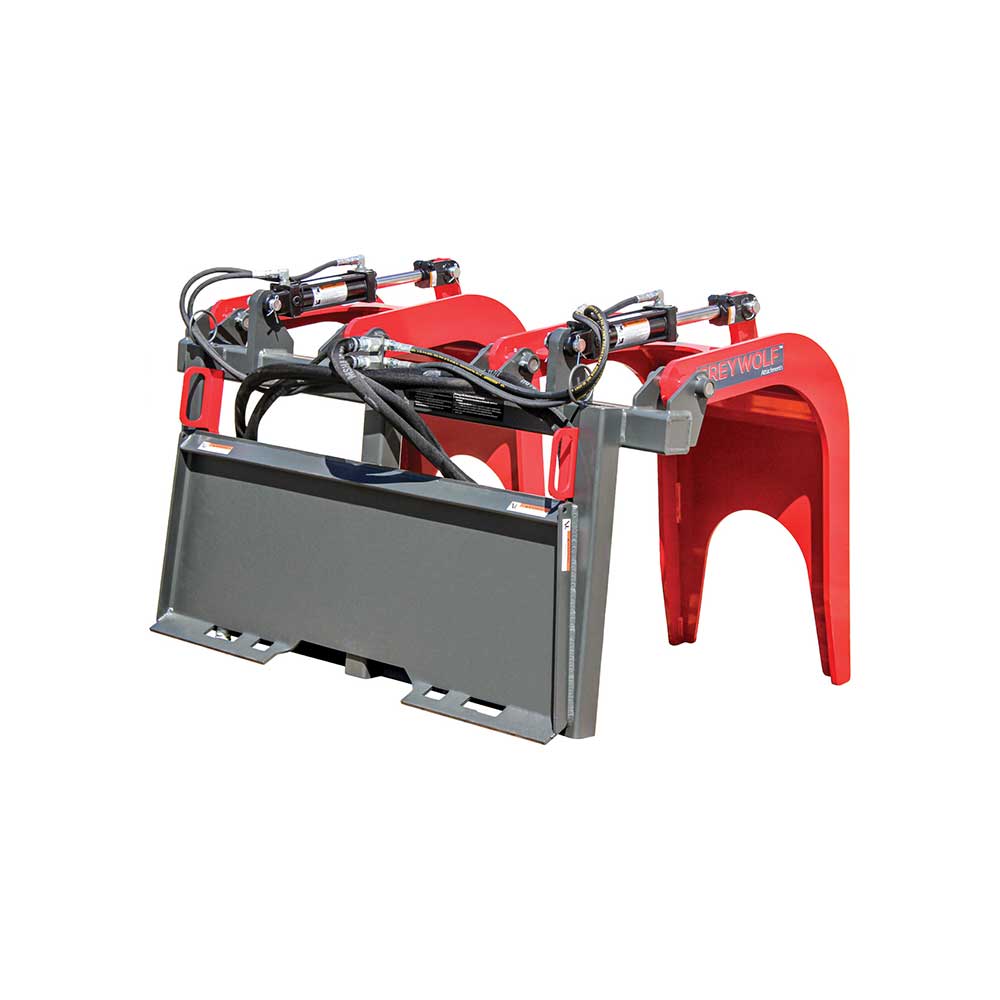 GREYWOLF Double Quick Attach Grapple for Skid Steer Loaders, Universal Bucket Mount, Model 1066