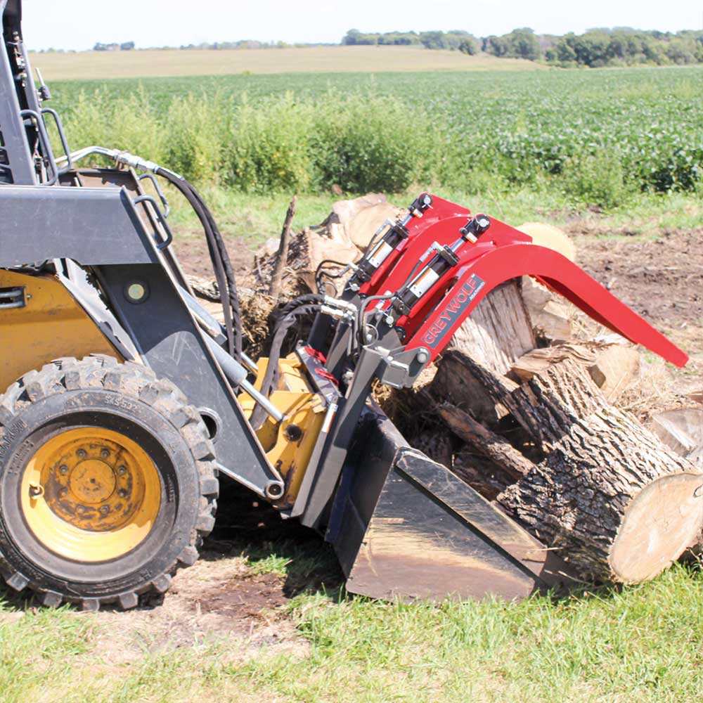GREYWOLF Double Quick Attach Grapple for Skid Steer Loaders, Universal Bucket Mount, Model 1066