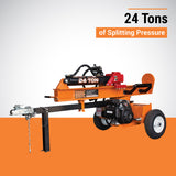BRAVE Log Splitter, 24-Ton, Horizontal and Vertical, 3,500 PSI, Honda GC160, Model VH1724GC
