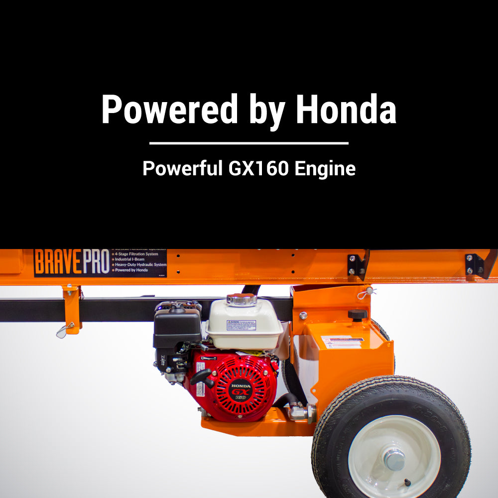 BravePro Log Splitter, 24-Ton, Horizontal and Vertical, 3,500 PSI, Honda GX160, Model VH1724GX