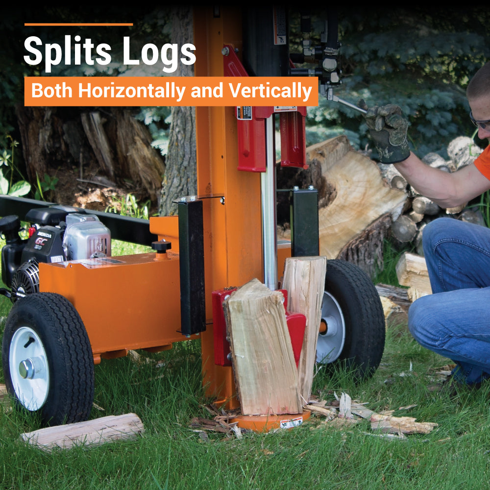BRAVE Log Splitter, 30-Ton, Horizontal and Vertical, 3,500 PSI, Honda GC190, Model VH1730GC