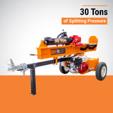 BravePro Log Splitter, 30-Ton, Horizontal and Vertical, 3,500 PSI, Honda GX200, Model VH1730GX