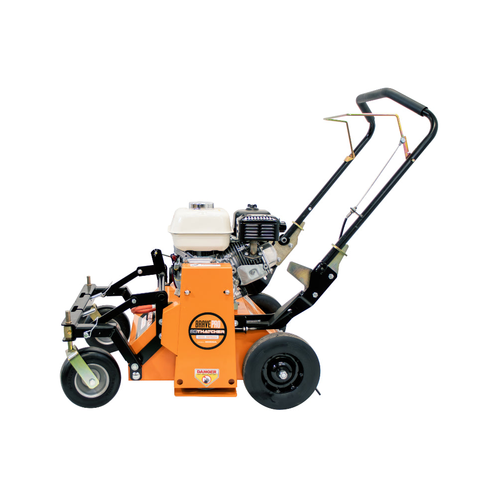 BravePro U-Turn Power Rake Dethatcher, 20 In. Width, Counter-Rotating, Honda GX160, Model BRPPD20CWH