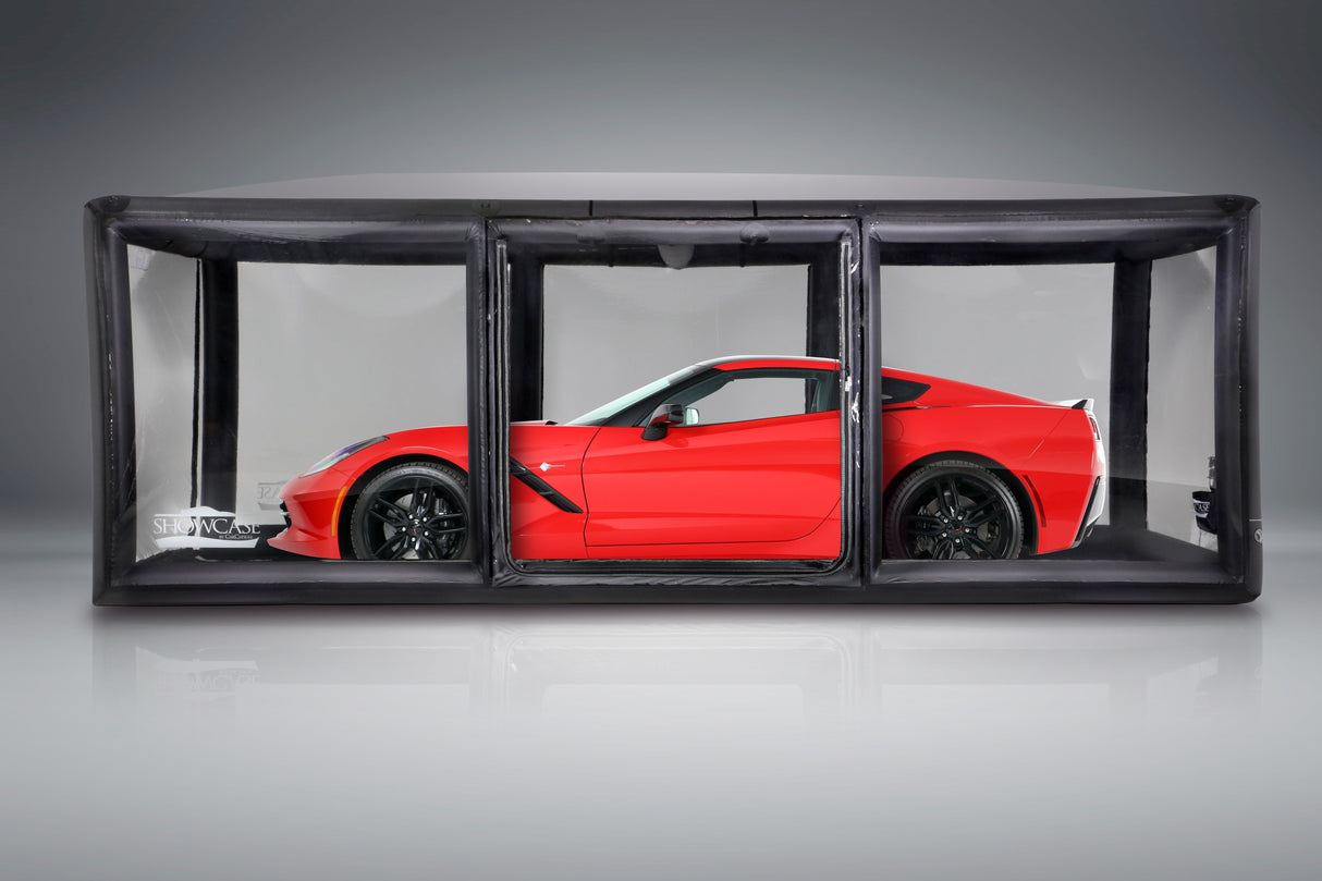 CarCapsule 16 ft CF1 Series ShowCase Indoor Capsule w/ Road Design Floor, IntelliCharger & LED Kit - CCSH16CF1