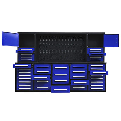 Chery Industrial 10ft Workbench Cabinet(40 Drawers, 2 Cabinets & 1 Pegboard) - WW000216