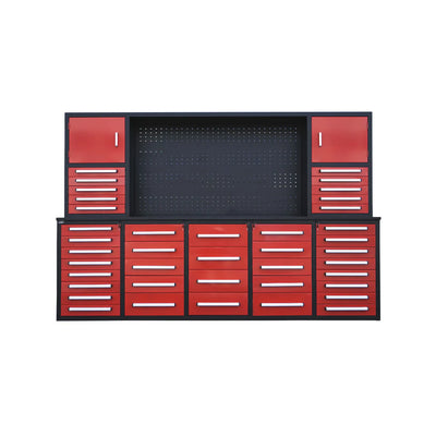 Chery Industrial 10ft Workbench Cabinet(40 Drawers, 2 Cabinets & 1 Pegboard) - WW000216
