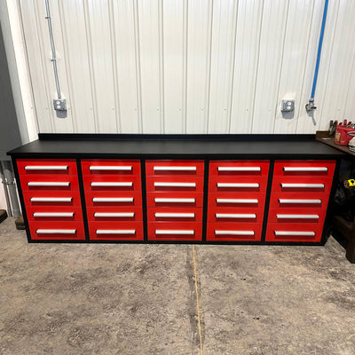 Chery Industrial Heavy-Duty Workbench with 25 Drawers 10 ft - WW000184