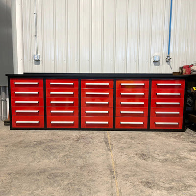 Chery Industrial Heavy-Duty Workbench with 25 Drawers 10 ft - WW000184