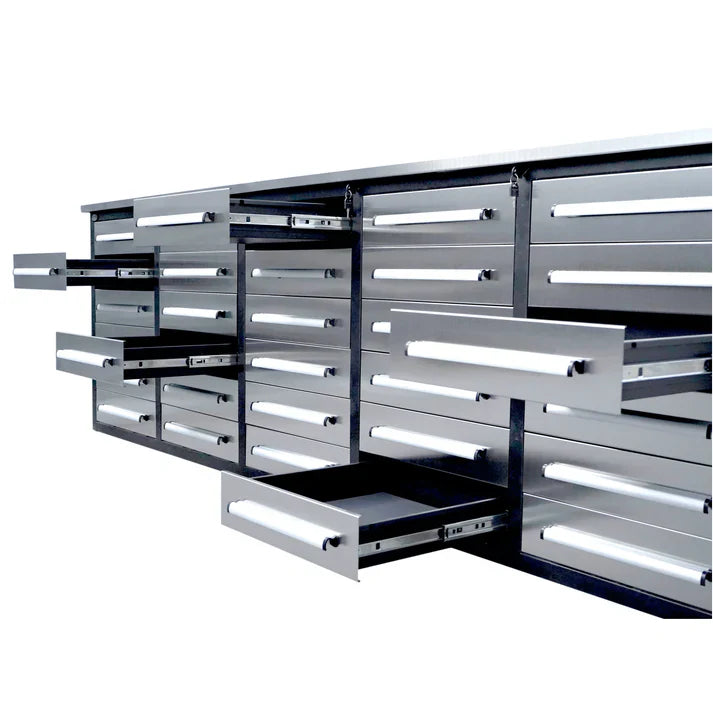 Chery Industrial 10ft Workbench Storage Cabinet with 30 Drawers - WW000188