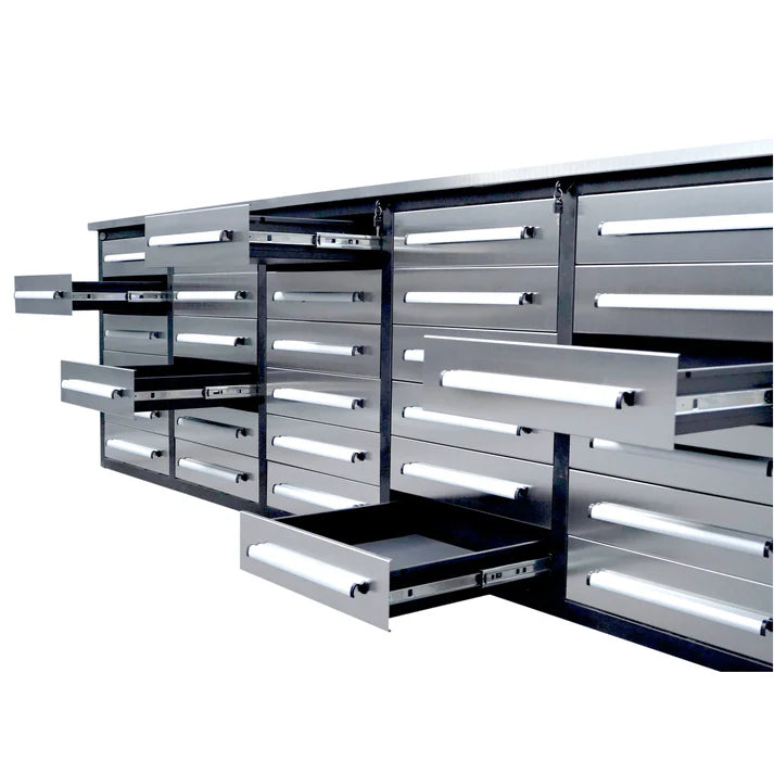 Chery Industrial 10ft Workbench Storage Cabinet with 30 Drawers - WW000188