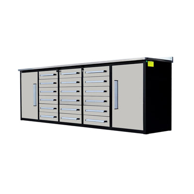 Chery Industrial Garage Storage Cabinet with 18 Drawers and 2 Cabinets 10ft - WW000182