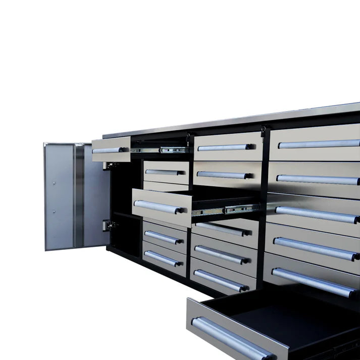 Chery Industrial Garage Storage Cabinet with 18 Drawers and 2 Cabinets 10ft - WW000182